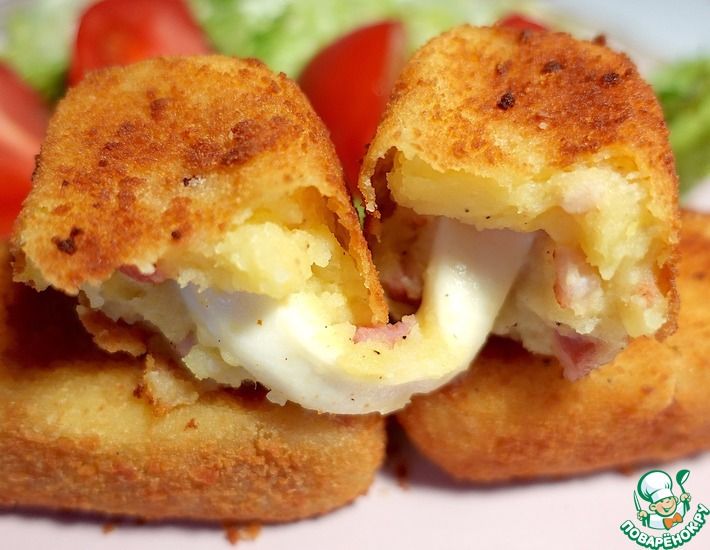 Рецепт: Картофельные крокеты с беконом и сыром