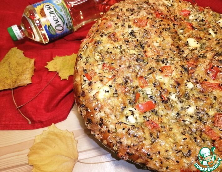 Рецепт: Пирог с болгарским перцем и сыром