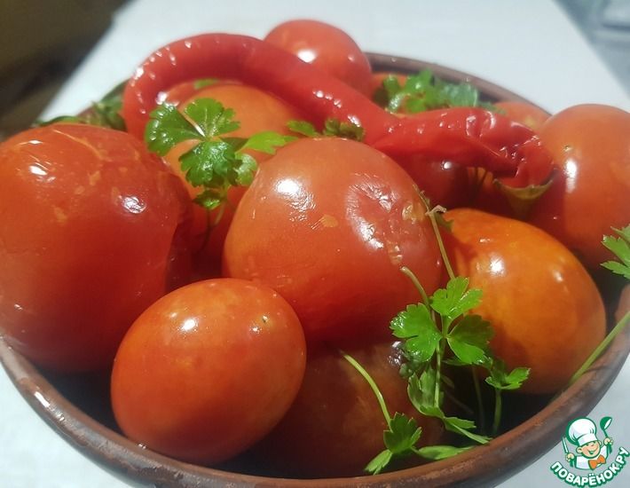 Рецепт: Квашеные помидоры быстрого приготовления